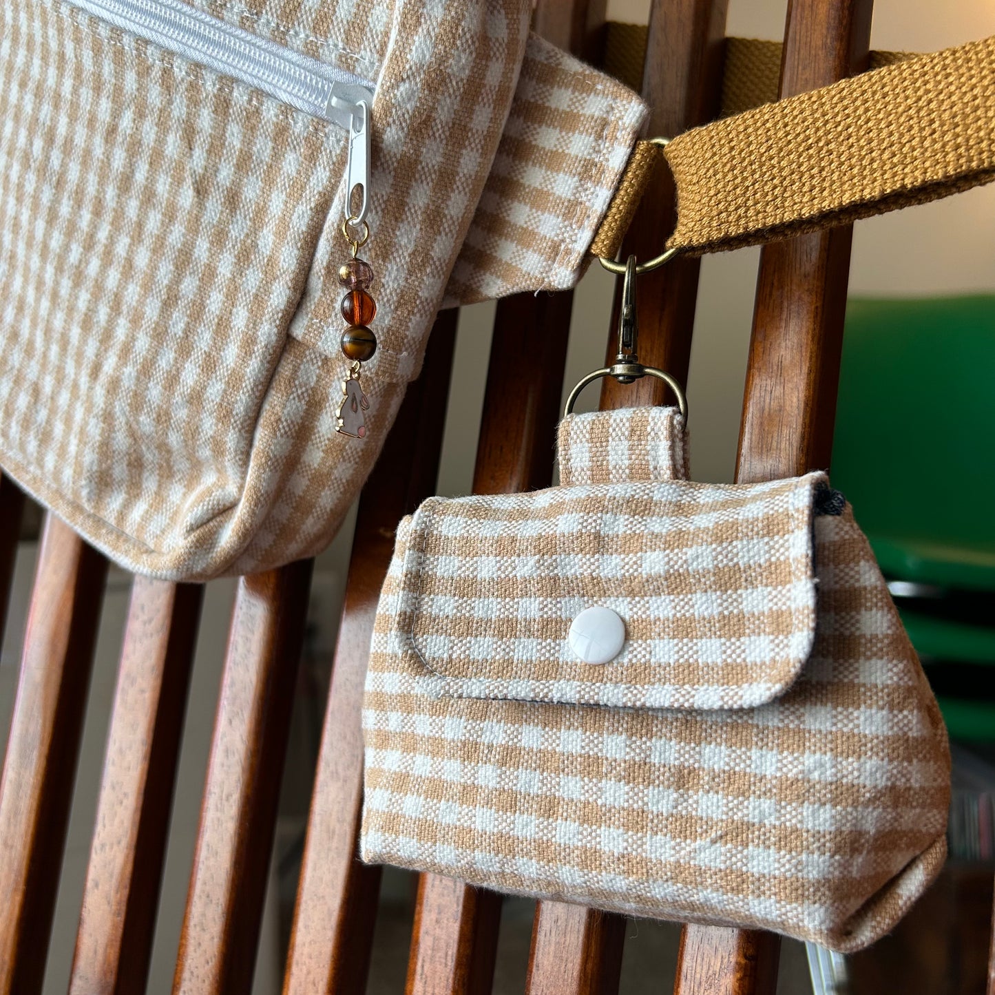 Checkerboard Denim - Clip-On Mini Pouch