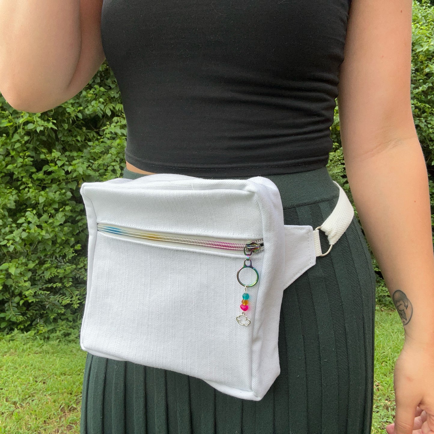 White Denim - Back Pocket Adjustable Bag