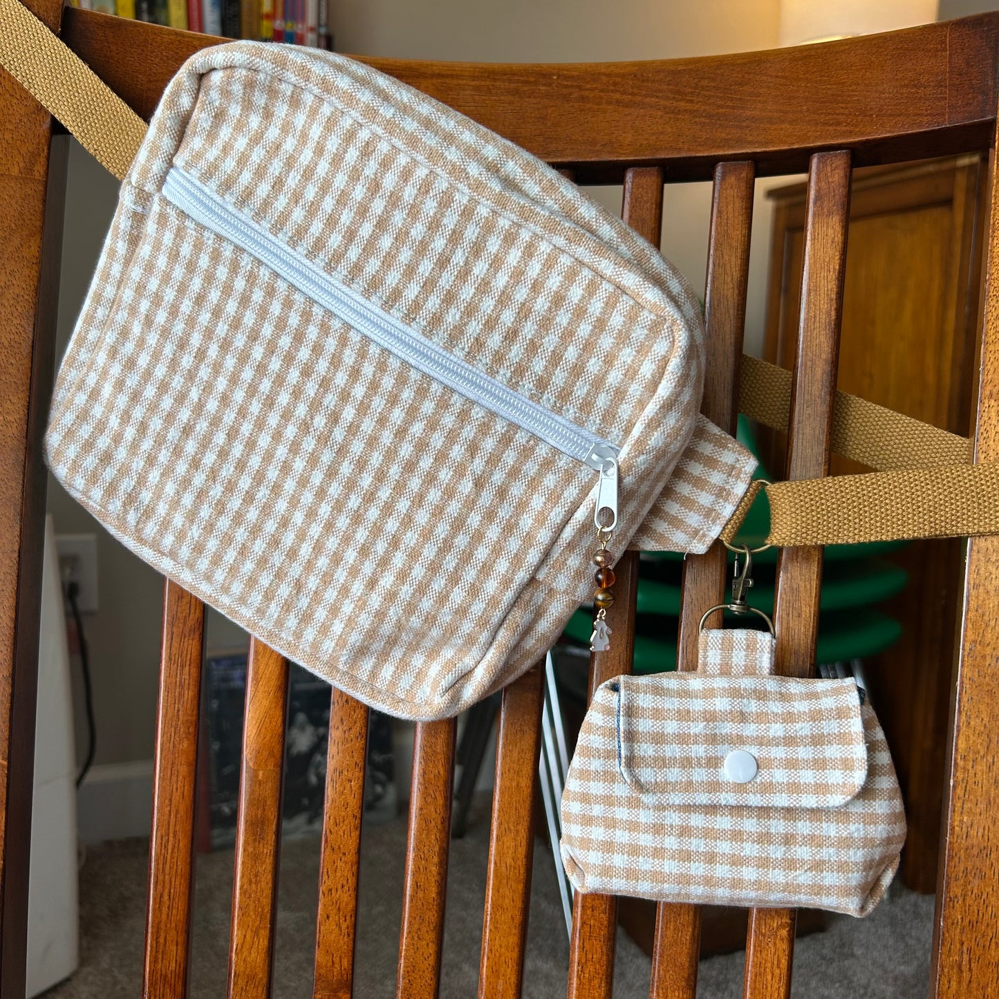Checkerboard Denim - Clip-On Mini Pouch