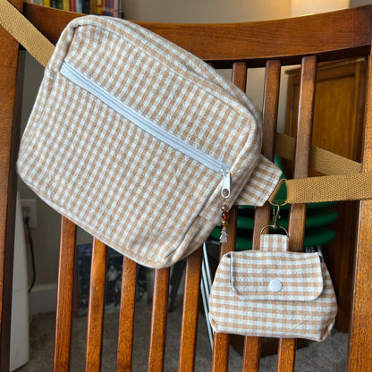 Checkerboard Denim - Clip-On Mini Pouch