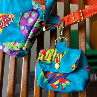 Funky Fish Cotton - Clip-On Mini Pouch