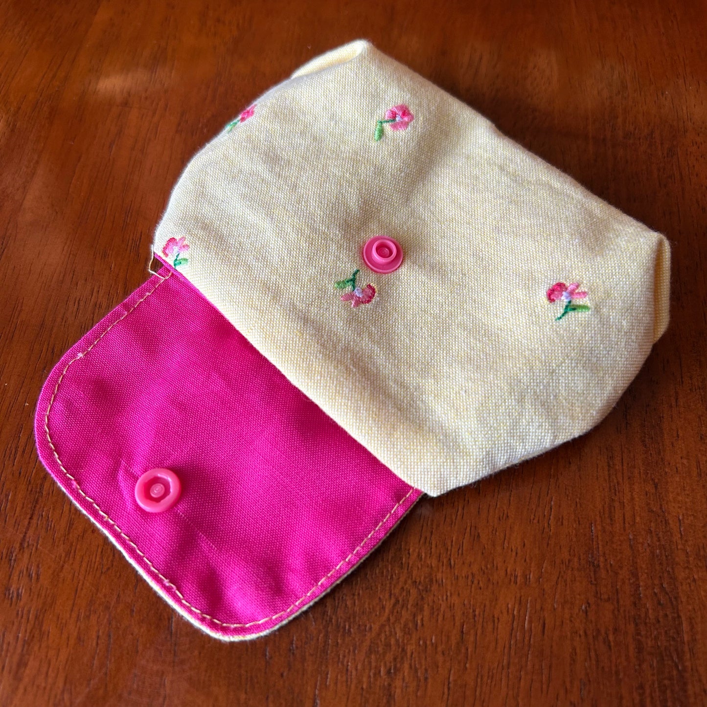 Yellow Floral Pants - Clip-On Mini Pouch