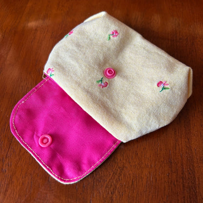 Yellow Floral Pants - Clip-On Mini Pouch