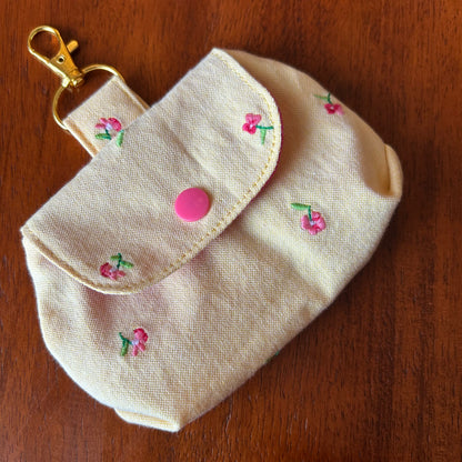 Yellow Floral Pants - Clip-On Mini Pouch