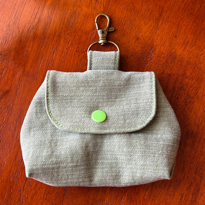 Green Denim - Clip-On Mini Pouch
