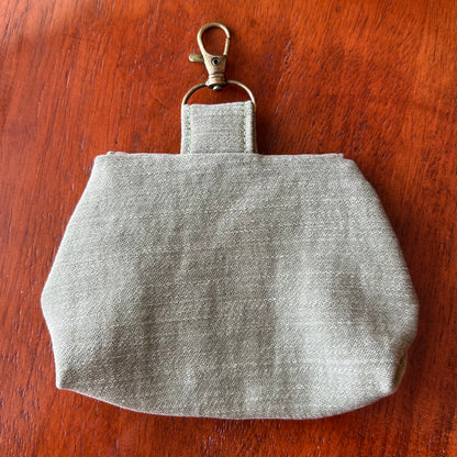 Green Denim - Clip-On Mini Pouch