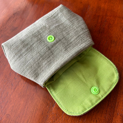 Green Denim - Clip-On Mini Pouch