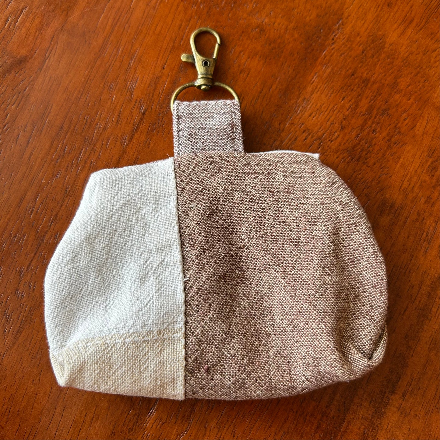 Tan Cotton Button-Down - Clip-On Mini Pouch