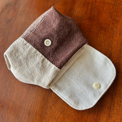 Tan Cotton Button-Down - Clip-On Mini Pouch