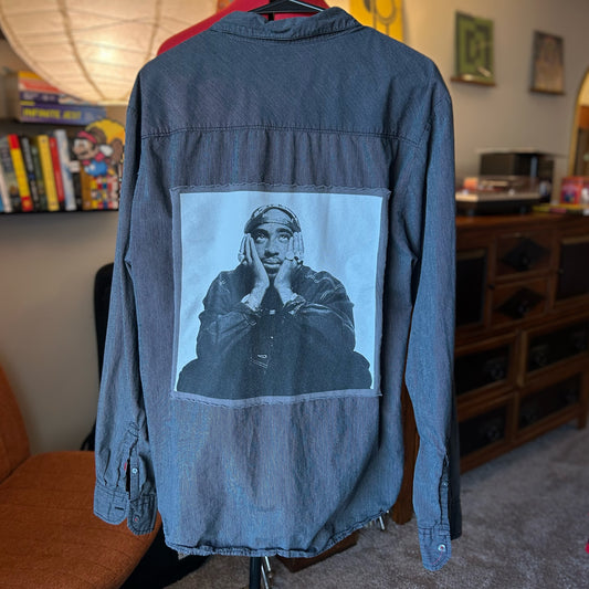 Upcycled Tupac Flannel