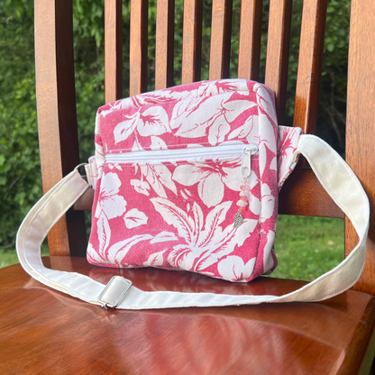 Pink/White Denim - Back Pocket Adjustable Bag