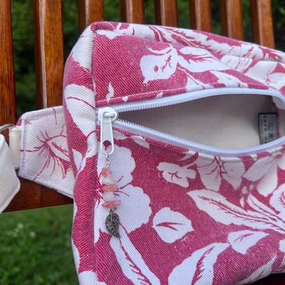 Pink/White Denim - Back Pocket Adjustable Bag