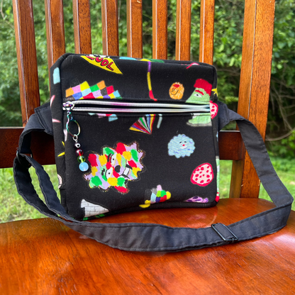 Funky Cotton with Denim Lining - Adjustable Bag