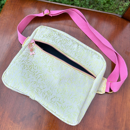 Pink/Gold Dragonfly Adjustable Bag