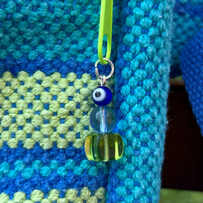 Blue/Green Woven Adjustable Bag