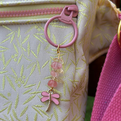 Pink/Gold Dragonfly Adjustable Bag