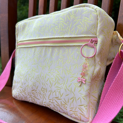 Pink/Gold Dragonfly Adjustable Bag