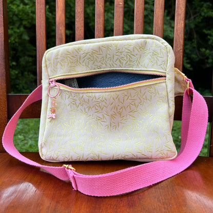 Pink/Gold Dragonfly Adjustable Bag