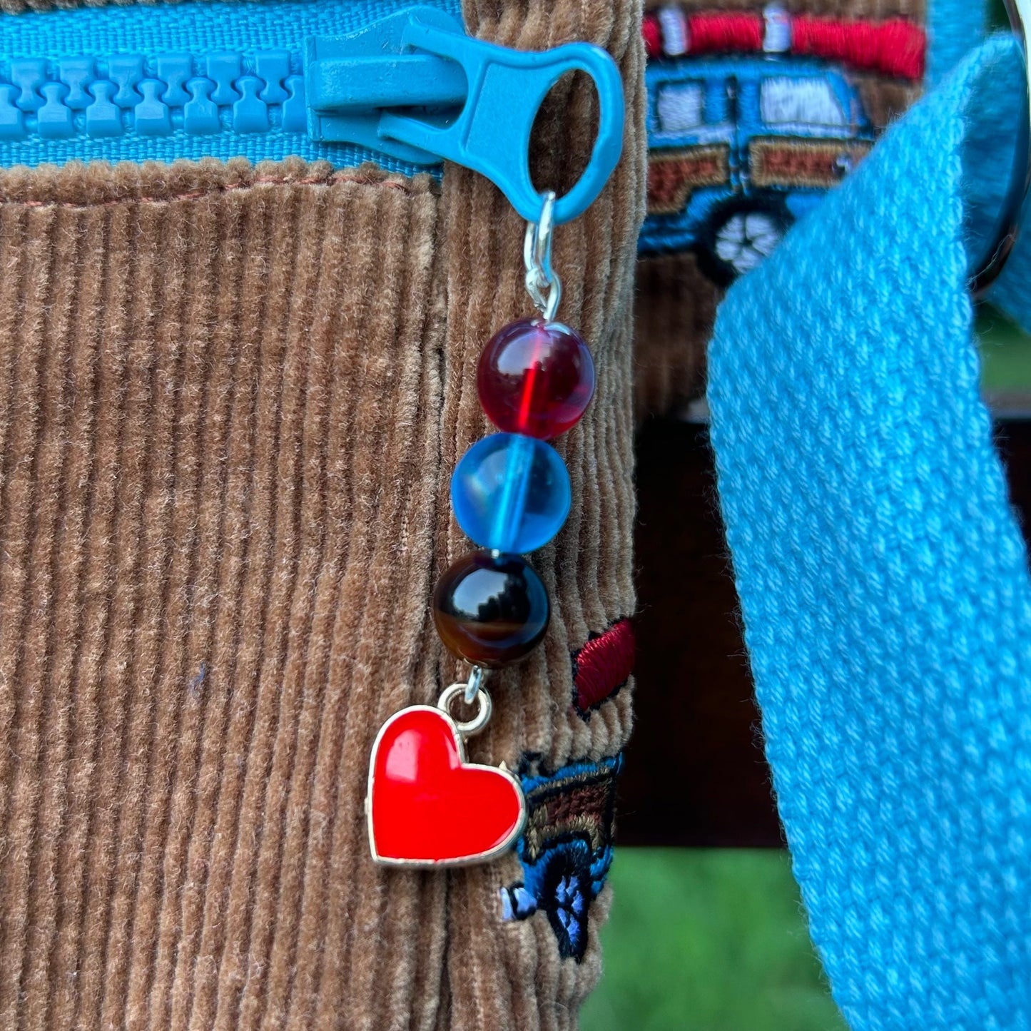 Retro Car Embroidered Corduroy - Adjustable Bag