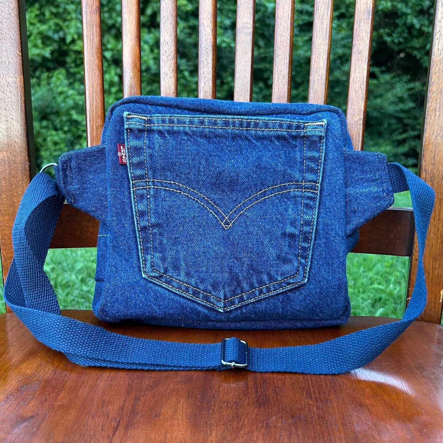 Dark Blue Denim - Back Pocket Adjustable Bag