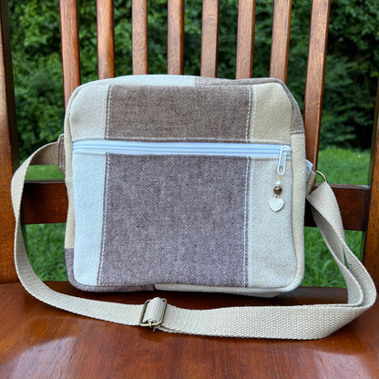 Tan Cotton Button-Down - Back Pocket Adjustable Bag