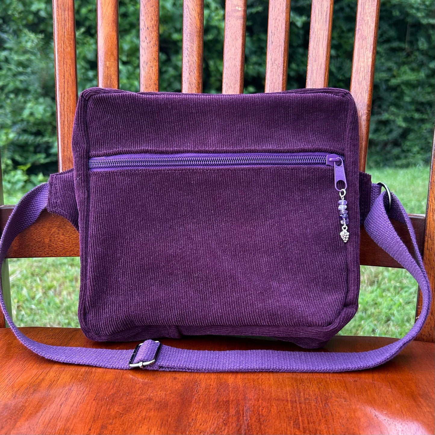 Purple Corduroy - Back Pocket Adjustable Bag