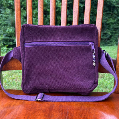 Purple Corduroy - Back Pocket Adjustable Bag