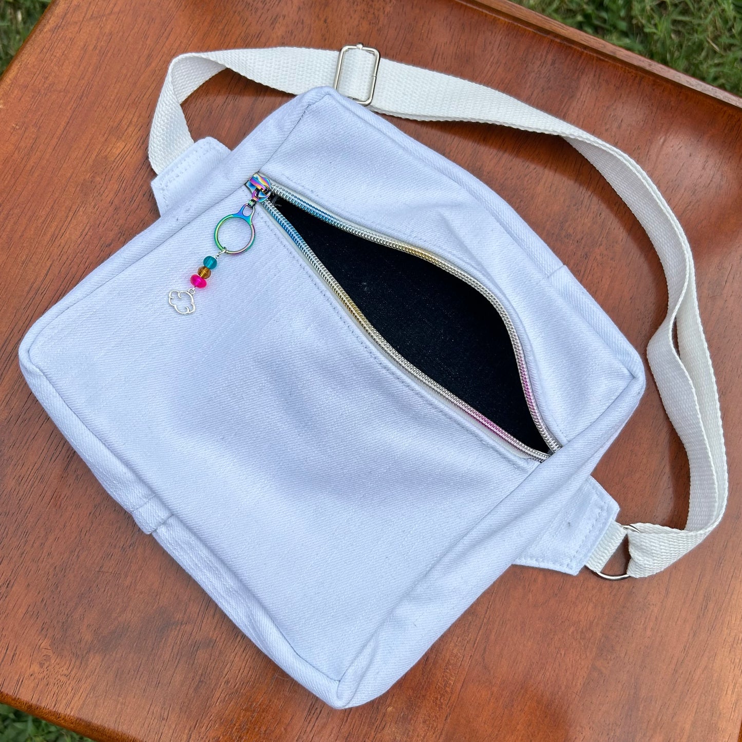 White Denim - Back Pocket Adjustable Bag