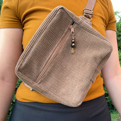 Brown Corduroy - Back Pocket Adjustable Bag