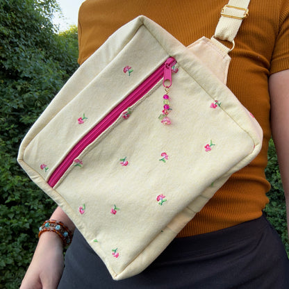 Yellow Floral Pants - Back Pocket Adjustable Bag