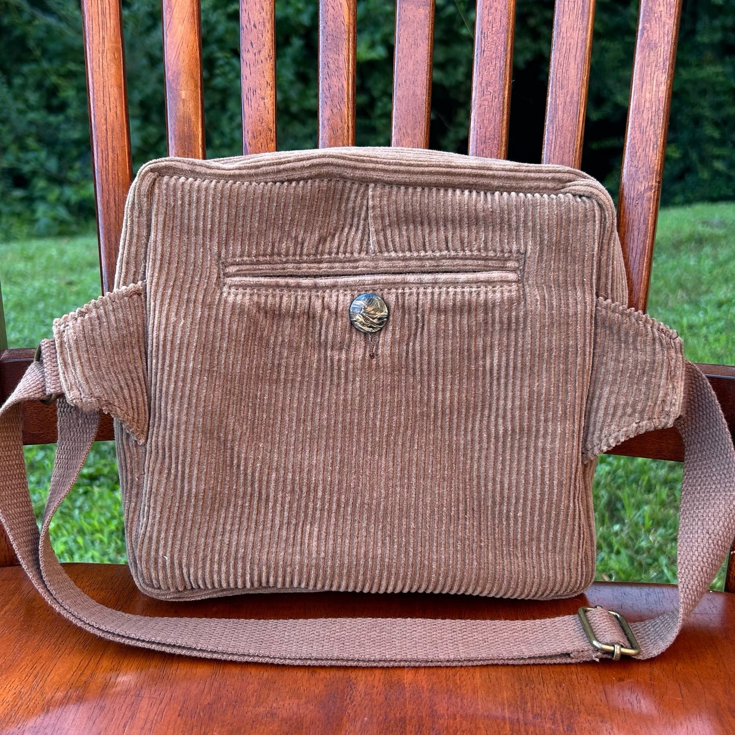 Brown Corduroy - Back Pocket Adjustable Bag