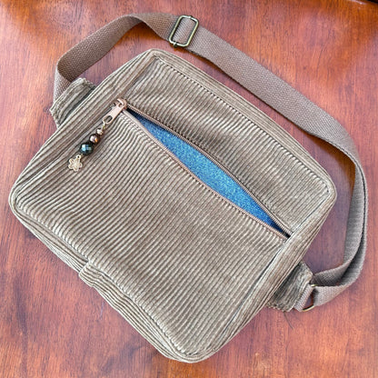 Brown Corduroy - Back Pocket Adjustable Bag