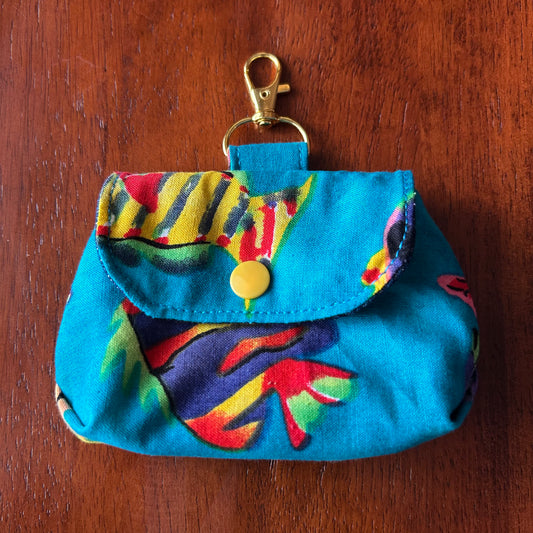 Funky Fish Cotton - Clip-On Mini Pouch