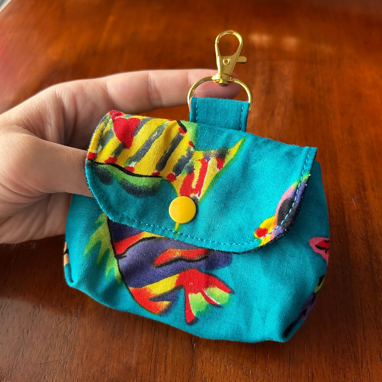Funky Fish Cotton - Clip-On Mini Pouch