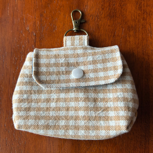 Checkerboard Denim - Clip-On Mini Pouch