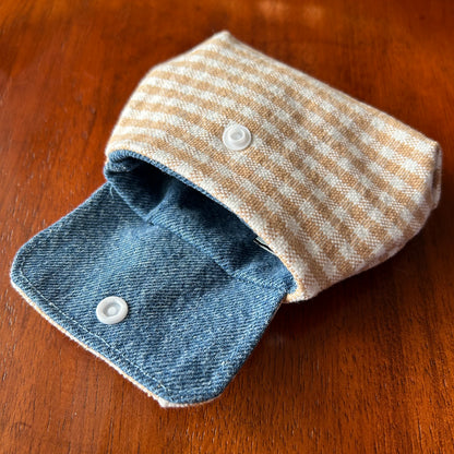 Checkerboard Denim - Clip-On Mini Pouch