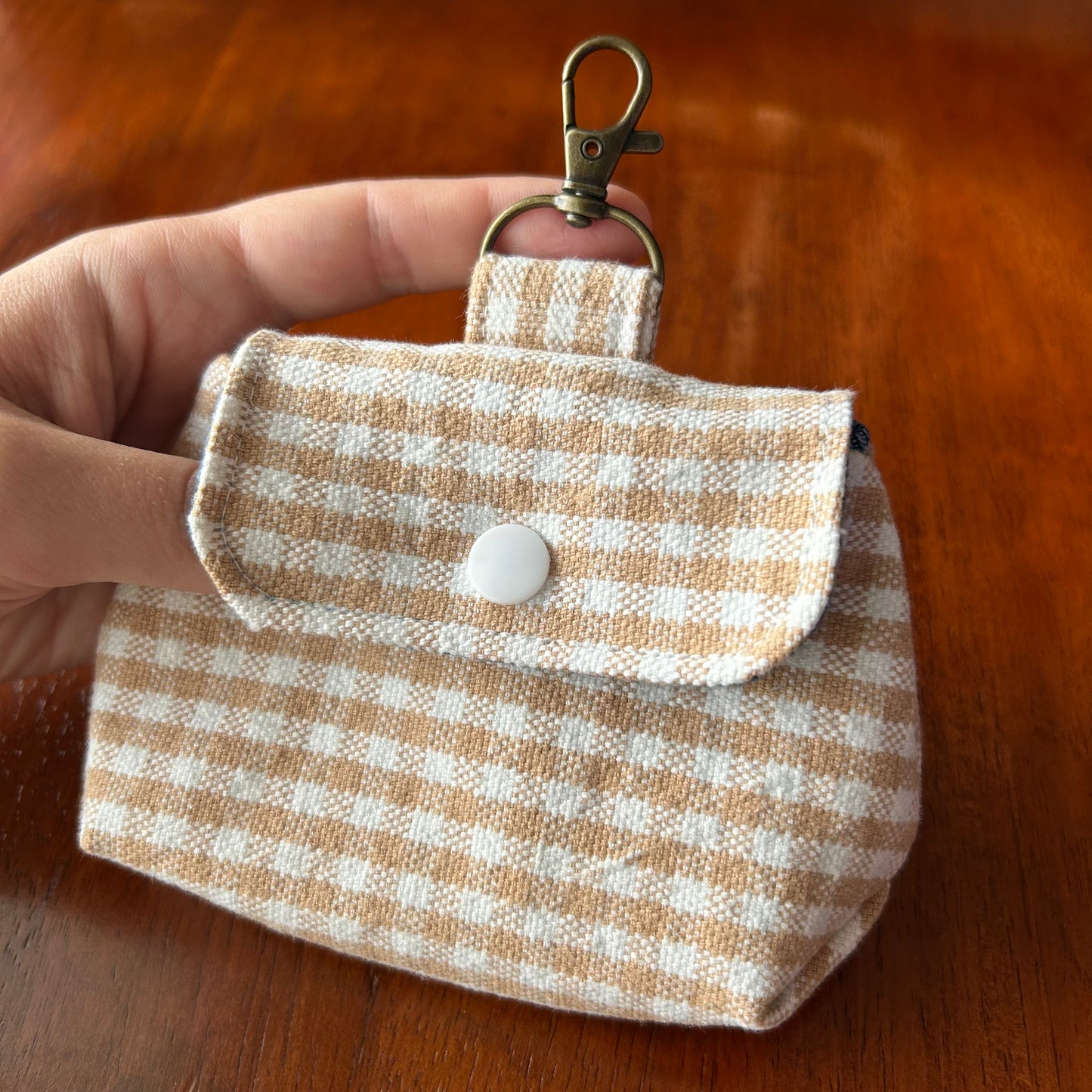 Checkerboard Denim - Clip-On Mini Pouch