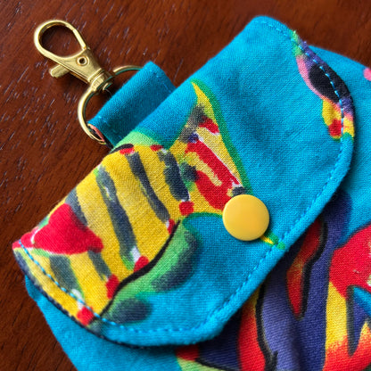 Funky Fish Cotton - Clip-On Mini Pouch