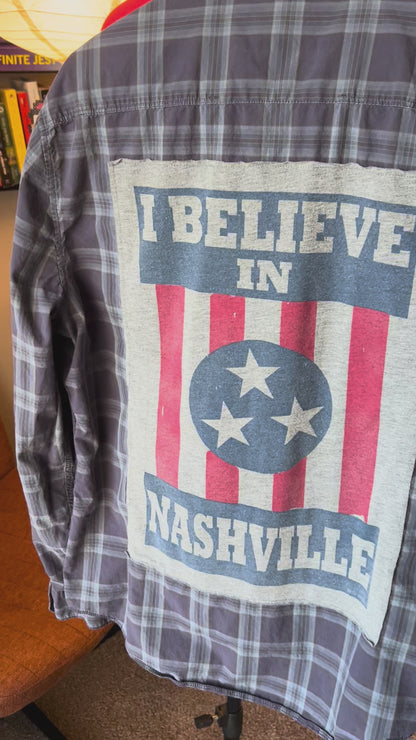 Upcycled "I Believe in Nashville" Flannel