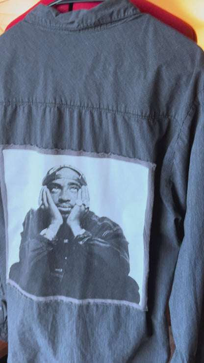 Upcycled Tupac Flannel